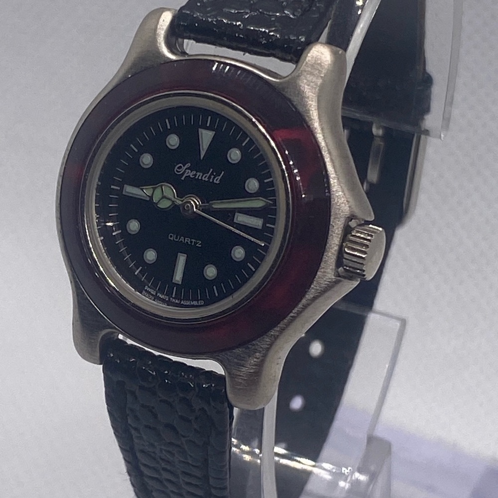 Elegant Spendid Black and Silver Quartz Watch